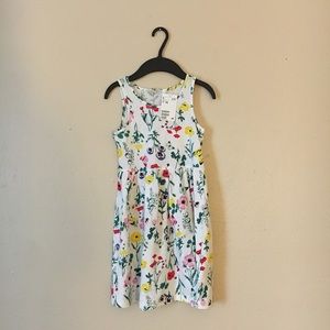 H&M Girls 100% Cotton Floral White Tank Dress